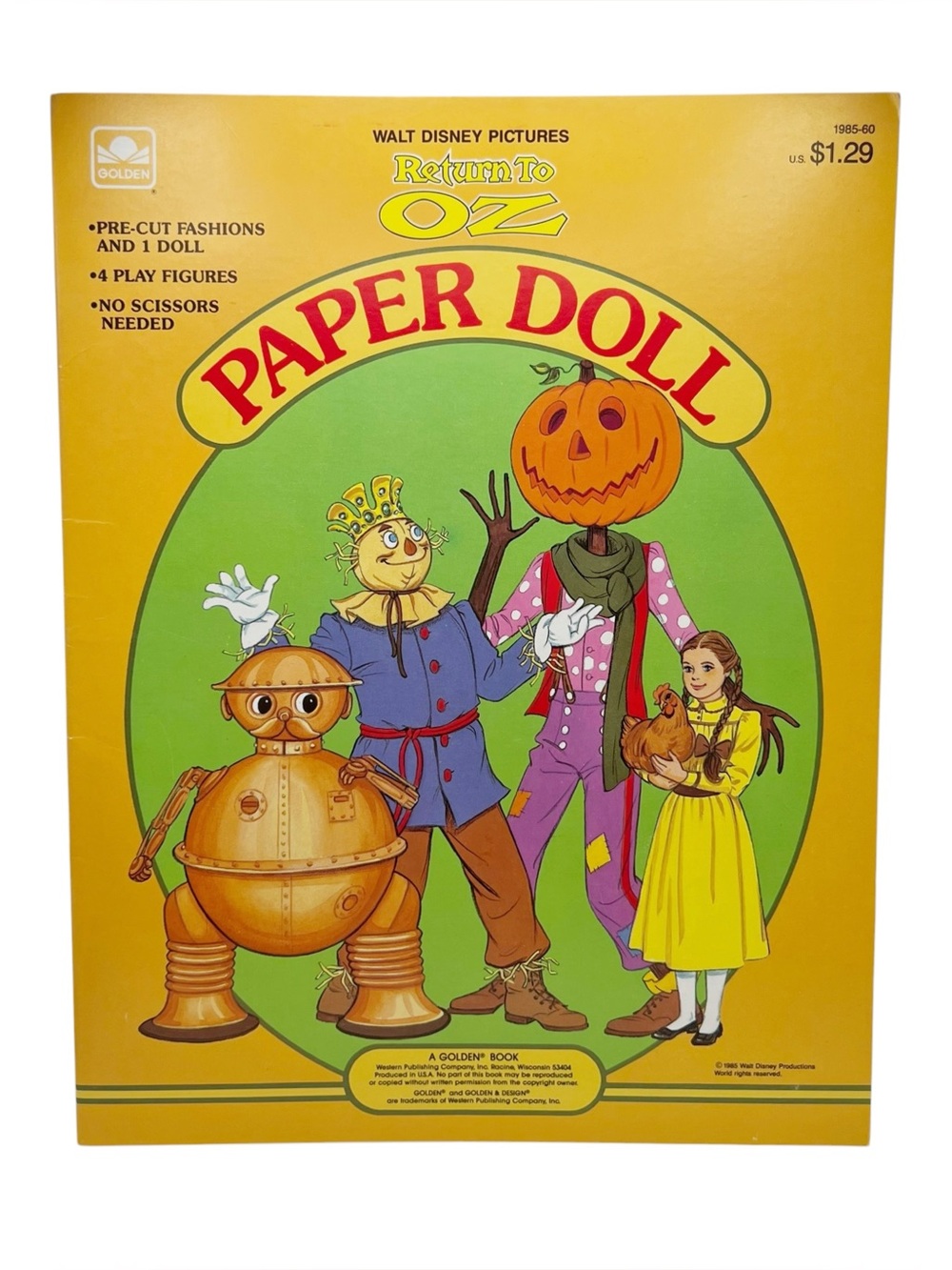 Vintage Disney Pictures Return To Oz Paper Doll Book
